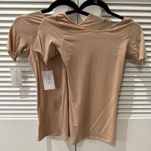 Numi Undershirt Nude T shirts with sweat control padding Size Small 2 set bundle
